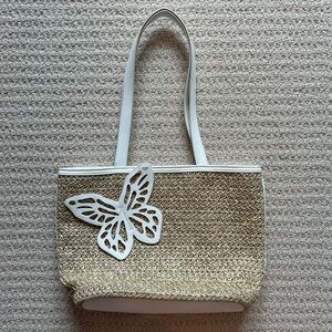 Bueno Butterfly Weave Straw Bag